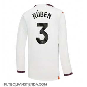 Manchester City Ruben Dias #3 Segunda Equipación 2023-24 Manga Larga